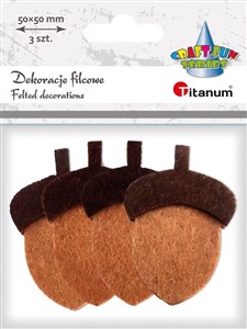 Bild von Dekoracje filcowe żołędzie 3D 36x53xmm 4szt