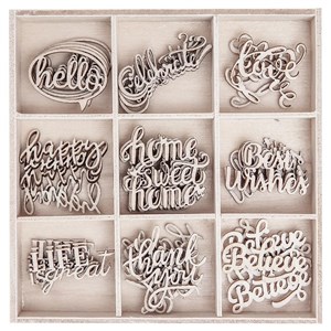 Bild von Kształty z drewna słowa 45szt