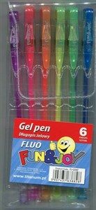 Obrazek Długopis żelowy Fun & Joy fluo 6 kolorów
