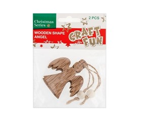 Bild von Ozdoba dekoracyjna drewniany anioł zawieszka 2szt