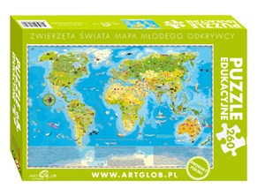 Bild von Puzzle edukacyjne 260 Zwierzęta świata Mapa młodego odkrywcy