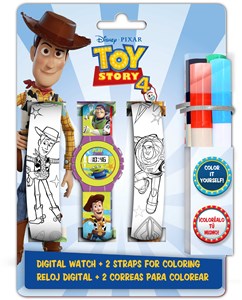 Obrazek Zestaw zegarek cyfrowy z paskami do kolorowania Toy Story WD20340