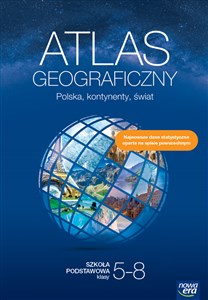 Obrazek Atlas geograficzny Polska kontynenty świat Szkoła podstawowa Klasa 5-8