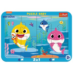 Obrazek Puzzle ramkowe Baby Shark 6 el. Wesołe Rekiny