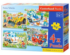 Bild von 4x1 Puzzle Funny Vehicles