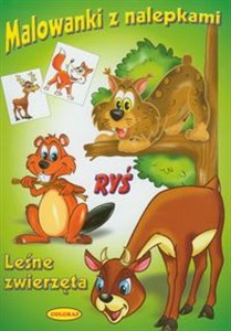 Obrazek Malowanki z nalepkami Leśne zwierzęta Ryś