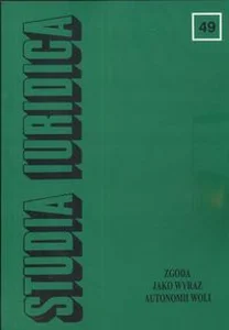 Obrazek Studia Iuridica 49 Zgoda jako wyraz autonomii woli