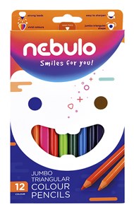 Obrazek Kredki ołówkowe trójkątne Jumbo Nebulo 12 kolorów Kredki Jumbo Nebulo 12 kolorów