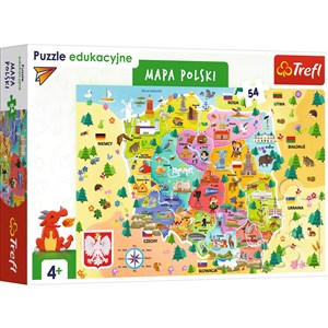 Obrazek Puzzle edukacyjne 54 Mapa Polski