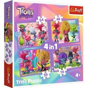 Bild von Puzzle 4w1 Przygody kolorowych Trolli 34622
