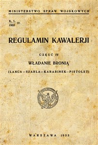 Obrazek Regulamin kawalerii Władanie bronią (lanca-szabla-karabinek-pistolet)