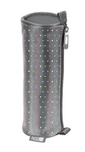 Obrazek Piórnik tuba szary w kropki