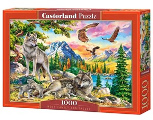 Bild von Puzzle 1000 Wolf Family and Eagles