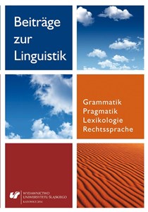 Obrazek Beitrge zur Linguistik. Grammatik Pragmatik...