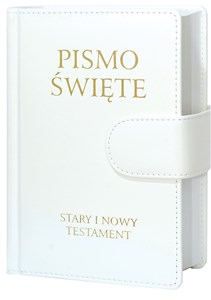 Bild von Pismo Święte Stary i Nowy Testament B5 białe skóropodobne z zapięciem na magnes