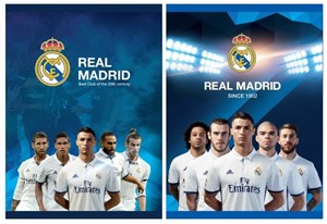 Obrazek Zeszyt A5 w trzy linie kolorowe 16 kartek Real Madrid 20 sztuk mix