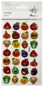 Bild von Naklejki wypukłe emotikony owoce, warzywa 28szt