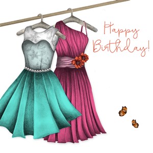 Obrazek Karnet Swarovski kwadrat Urodziny sukienki