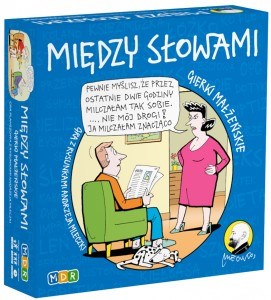 Obrazek Między słowami Gierki małżeńskie Nie może zabraknąć Wam słów! Gra planszowa z rysunkami Andrzeja Mleczki.