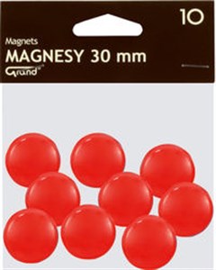 Obrazek Magnesy 30 mm czerwone 10 sztuk