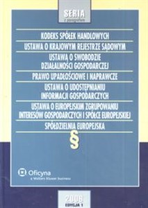 Obrazek Kodeks spółek handlowych, Ustawa o krajowym rejestrze sądowym, Ustawa o swobodzie działalności gospodarczej Prawo upadlościowe i naprawcze, Ustawa o udostępnianiu informacji gospodarczych