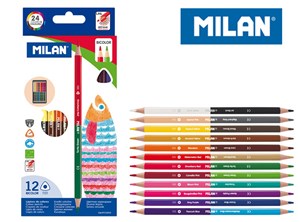 Bild von Kredki Milan trójkątne dwustronne / dwukolorowe 24 kolory
