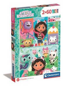 Obrazek Puzzle 2x60 Super Kolor Gabby's Dollhouse