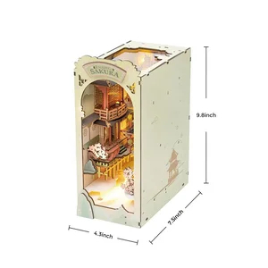 Bild von ROBOTIME Składany Drewniany Model 3D LED - Book Nook Opadająca Sakura