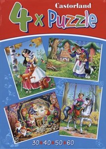 Obrazek PUZZLE 4W1 KRÓLEWNA ŚNIEŻKA I SIEDMIU KRASNOLUDKÓW