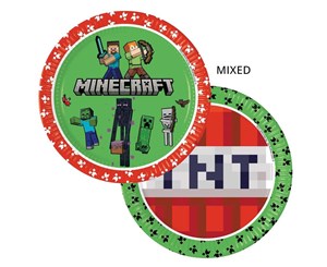 Obrazek Talerzyki papierowe Minecraft 23cm 8szt.
