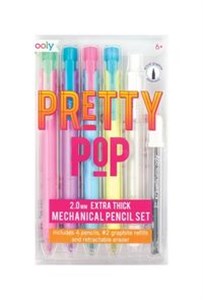 Obrazek Ołówki mechaniczne Zestaw 4 sztuk. + Gumka. Pastelowe Kolory. Pretty Pop.