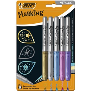 Bild von Marker Permamentny Marking Metallic Ink BIC 5 kolorów blister mix