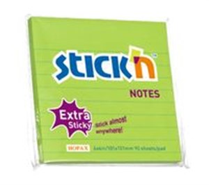 Obrazek Notes samoprzylepny extra sticky 101x101mm zielony neon