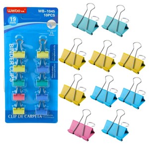 Obrazek Klipsy biurowe kolorowe 10szt