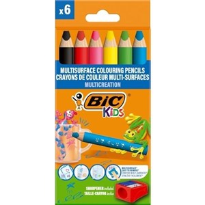Bild von Kredki ołówkowe BIC Kids Multisurface z temperówką pudełko 6+1szt