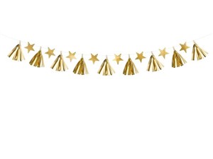 Bild von Girlanda papierowa Gwiazdy złoty 1,3m